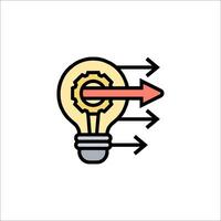 An idea light bulb with arrows pointing to it vector