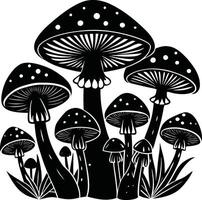 Simple Mushroom Silhouette vector