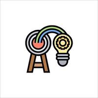An icon of a light bulb with a wheel and a wheel vector