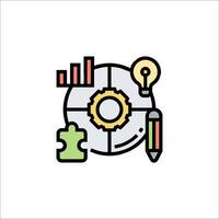 A business icon with a light bulb and a puzzle piece vector