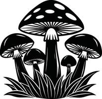 Silhouette Mushroom Art vector