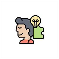 A man with a light bulb in his head vector