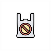 No plastic bag icon illustration vector