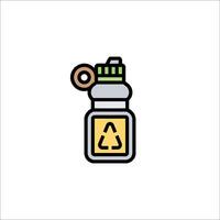 A bottle with a recycling symbol on it vector