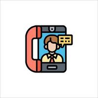 A phone icon with a man talking on the phone vector
