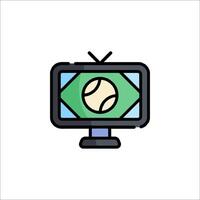 A television with a soccer ball on it vector