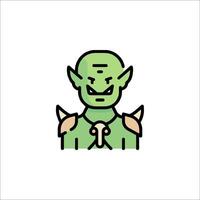 A green goblin with horns on his face vector