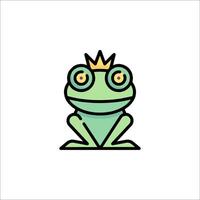 A cartoon frog with a crown on its head vector