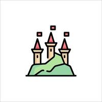 A castle icon with a flag on top vector
