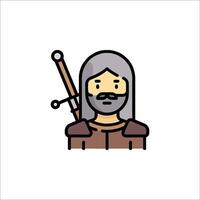 A man with a beard and sword in his hand vector