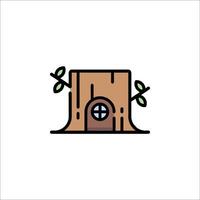 Tree stump house icon illustration vector