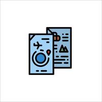 A line drawing of a document and a camera vector