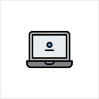 A laptop computer icon on a white background vector