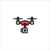 A red and black drone icon on a white background vector