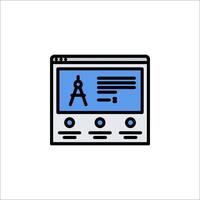 A computer screen with an icon of a building vector