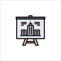 A presentation board with a building on it vector