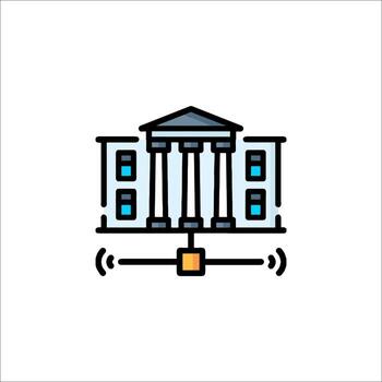 A building with a clock on it vector