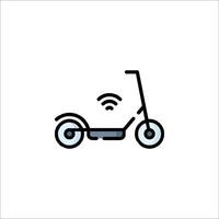 A motorcycle with a wifi connection icon vector