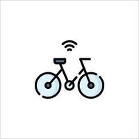 A bicycle with wifi icon on it vector