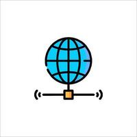 A globe with a wireless connection icon vector