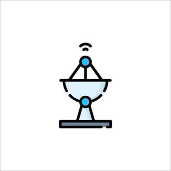 A blue and white icon of a computer with a wifi symbol vector