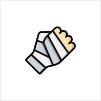 A hand with bandages on it, with a white background vector