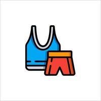 A pair of shorts and a tank top icon vector