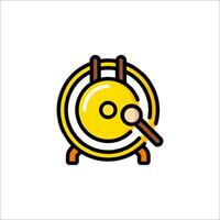A yellow clock with a wooden handle vector
