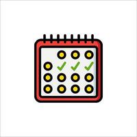A calendar icon with a check mark on it vector