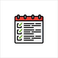 A calendar with check marks on it vector