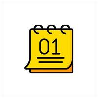 A calendar icon with the number one on it vector