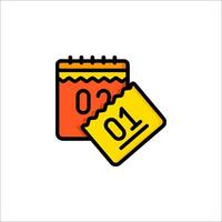 A calendar icon with a number on it vector