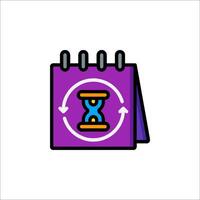 Calendar icon with hourglass on it vector