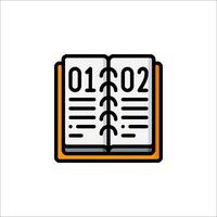An open book with the number 02 on it vector