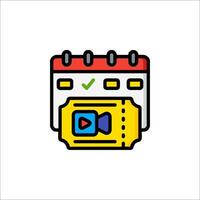 A calendar with a clip and a check mark vector