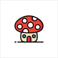 A mushroom icon with a house on top vector