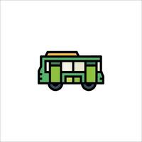 A green bus icon on a white background vector