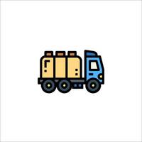 A truck with a load of water on it vector