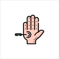 A hand with a key in it and a key in the middle vector