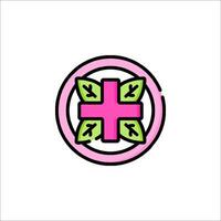 A pink and green cross in a circle vector