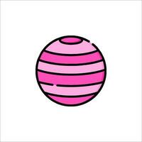 A pink ball with a stripe pattern on it vector