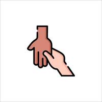 A hand reaching out to a person's hand vector