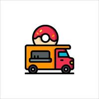 A donut truck with a donut on top vector