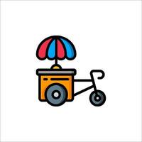 Ice cream cart icon illustration vector