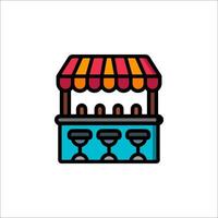 A bar with a canopy and a sign on it vector