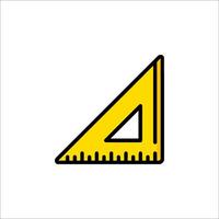 A yellow triangle with a ruler on it vector