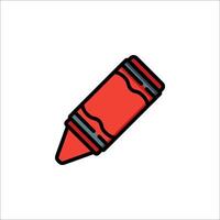 A red crayon icon on a white background vector