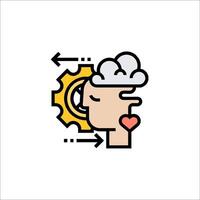 A man with a brain and heart icon vector