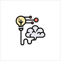 A light bulb with a brain inside it vector