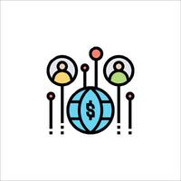 A globe with people around it and a dollar sign vector